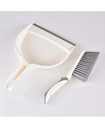 Broom and Dustpan Set Small Dustpan and Brush Set Mini Dust Pan Pink for Floor Sofa Desk Keyboard and Car Beige