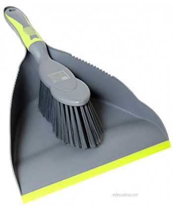 ELITRA Handy Dustpan and Brush Set for Home Kitchen Floor Gray Green 1 Pack