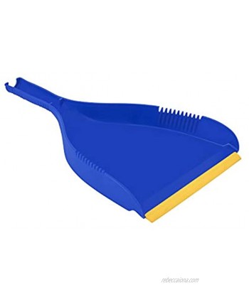 Superio Clip-On Dustpan Heavy Duty Blue Plastic Easy Grip Clip On Dust Pan with Rubber Edge Detailed Sweeping Debris Fits Standard Brooms Home & Commercial Dusting & Cleaning Tool 1