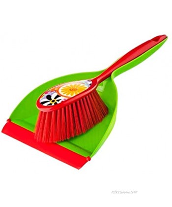 Vigar Citric Dust Pan and Brush Handy Set 12-3 4-Inches Multi-Colored