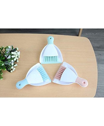 Xifando Mini Cleaning Brush with Dustpan Set,Plastic Mini Broom and Dustpan,Desktop Cleaning Set Blue