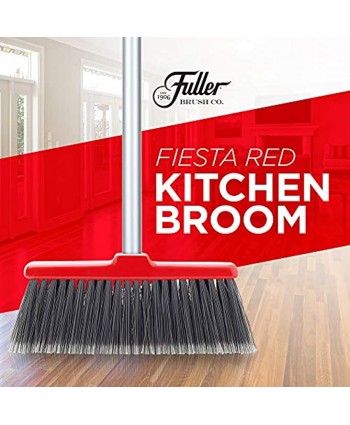 Fuller Brush Fiesta Red Kitchen Broom Head Heavy Duty Floor Sweeper w  Fine Long Bristles Dust Sweeping For Home  Kitchen & Warehouse Floors