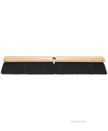 PFERD 89223 Maintenance Lacquered Hardwood Block Fine Floor Sweep Broom Silver Flagged-Tip Plastic Bristles 24" Length 3" Trim Length
