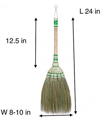 24-inch Tall of Thai Natural Grass Broom Asian Broom for RV's Camping Tent & Training Children Cleaning