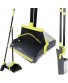 Broom and Dustpan Set for Home Upright Dustpan and Broom 2021 Indoor Long Handle Broom and Dustpan for Home Kitchen Office Lobby Floor Commercial Broom Cleans Dirt,Debris Leaves Pet Dog Hair