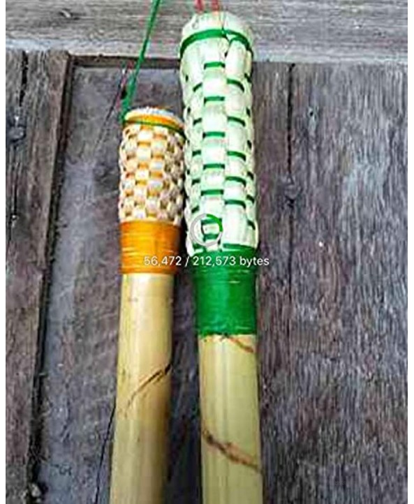 SKENNOVA 34 of Small Natural Grass Broom for RV's Cabin & Tents Design Vintage Style of Bamboo Stick Embroidered Woven Thread Nylon Hand Grip Dry Banana Leaf