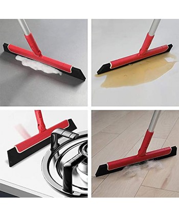 CLEANHOME Mini Floor Squeegee Broom with 51" Long Handle Great to Remove Water for Glass Window Tile Floor Household Squeegee for Bathroom Kitchen Pool Deck Cleaning