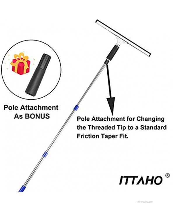 ITTAHO Stainless Steel Extension Pole,All Purpose Pole with Pole Attachment for Painting Microfiber Duster Ceiling Fan High Window Cleaning-Blue-4.8 Feet