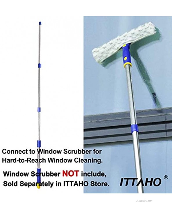 ITTAHO Stainless Steel Extension Pole,All Purpose Pole with Pole Attachment for Painting Microfiber Duster Ceiling Fan High Window Cleaning-Blue-4.8 Feet
