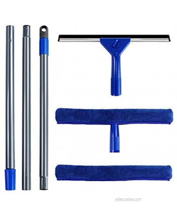MASTERTOP Window Squeegee Cleaning Tool Outdoor Window Cleaner Window Washing Kit Extension Pole Streak Free Shine Easily Squeegee for Window Cleaning