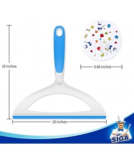 MR.SIGA Heavy Duty 10" Squeegee for Window,Squeegee Bathroom,Glass,Shower Car Free Traceless Adhesive Hook Included White & Blue