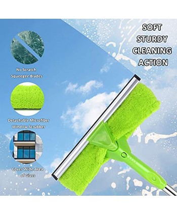 TNELTUEB 5.5 FT Window Squeegee 66.1" Window Washing Kit with Aluminum Long Extension Pole 3 in 1 Squeegee for Window Cleaning Car Windshield Shower Glass Indoor Outdoor High Windows