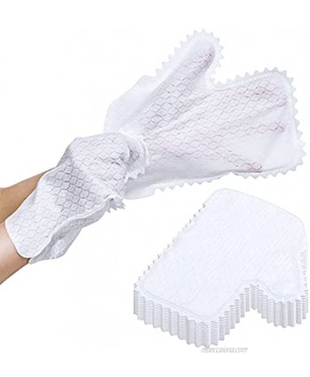 40 Pieces Microfiber Dusting Cloths Gloves Dust Wipes Feather Dusters Grabs and Locks in Dust Pet Hair Cleaning Possible Dual-Sided Disposable Dusting Gloves
