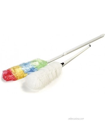 Carlisle 36315700 Lambs Wool Telescoping Poly Wool Duster with Plastic Handle 26" 42" Overall Length