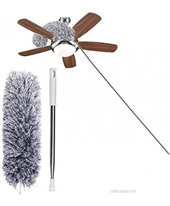 Gedston Microfiber Cobweb Duster with 100 Inches Extra Long Pole Bendable Head & Scratch-Resistant Hat for Cleaning Ceiling Fan High Ceiling Blind Furniture & Car