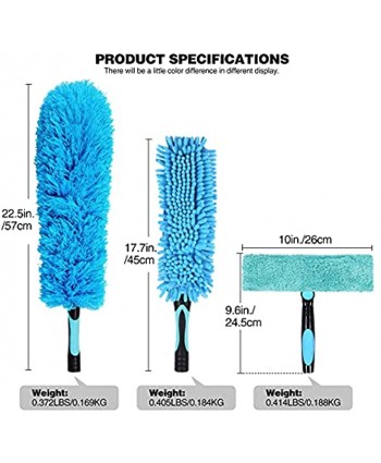 Lineslife 3PCS Duster Kit Microfiber Feather Duster Ceiling Fan Duster and Window Squeegee Replacement Head