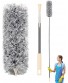 Microfiber Duster for Cleaning Newliton Feather Duster with Extension Pole 30’’-100’’Stainless Steel Extendable Long Dusters for Cleaning Ceiling Fan High Ceiling Blinds Cobweb Furniture & Cars.
