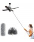 RMAI Duster with Extension PoleStainless Steel 100’’ Extra Long Microfiber & Domed Cobweb Double Replacement Heads Extendable Dusters Scratch Resistant Duster for Cleaning High Ceiling Fan Cars