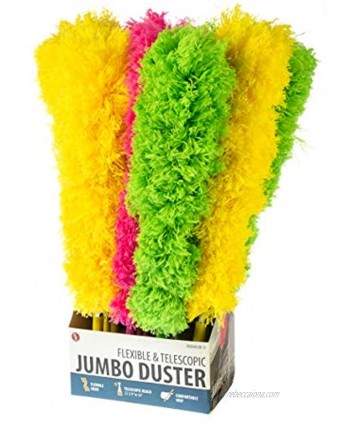 SE Assorted Color Flexible and Telescopic Jumbo Dusters 12 PC. EBD2602JB-12