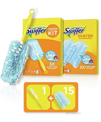 Swiffer Duster Dust Catcher Kit + 15 Refills Catches & Retains Dust