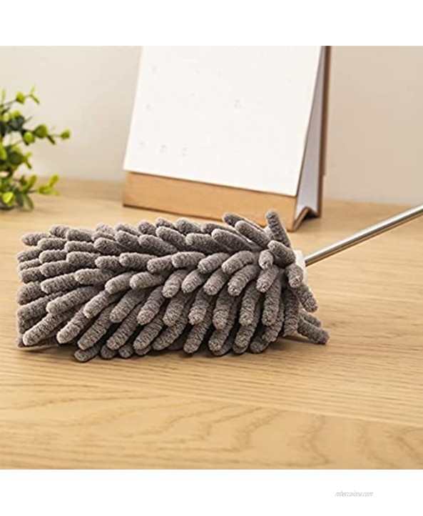 4 In 1 Microfiber Duster With Extra-Long Adjust Pole 100 Inches Reusable Gap Dust Brush For Cleaning Ceiling Fan,High Ceiling,Blinds,Furniture,Cobweb size:Grey