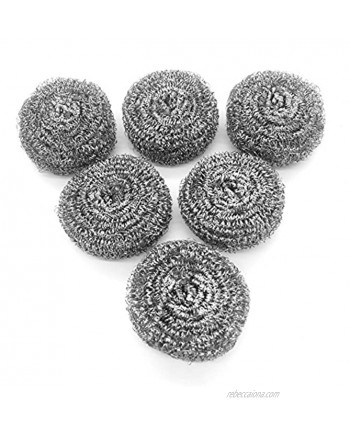 6 Pack Stainless Steel Sponges Scrubbing Scouring Pad Steel Wool Scrubber for Kitchens Bathroom and More