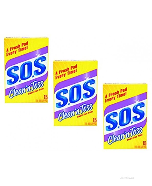 Clean 'n Toss S.O.S Pads; 15 Count 3-Pack