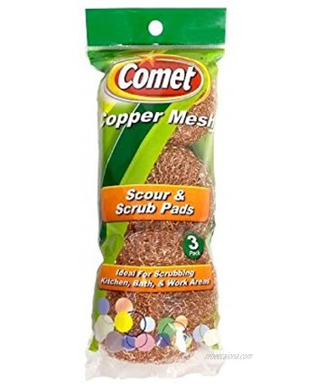 Comet Copper Mesh Scour & Scrub Pads 3 ea