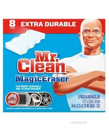 Mr Clean Extra Durable Scrubber and Cleaning Sponge Magic Eraser 8 count per pack 6 per case.