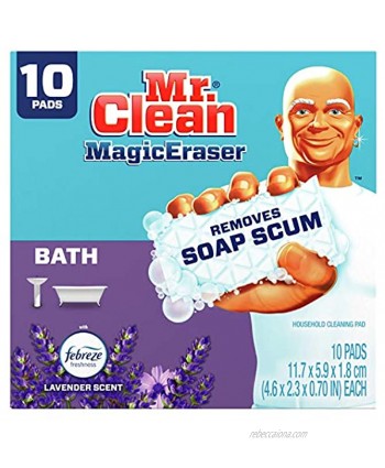 Mr. Clean Magic Eraser Bathroom and Shower Cleaner with Febreze Lavender Scent Cleaning Pads with Durafoam 10 Count