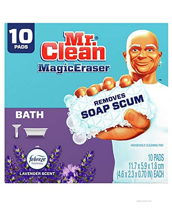 Mr. Clean Magic Eraser Bathroom and Shower Cleaner with Febreze Lavender Scent Cleaning Pads with Durafoam 10 Count