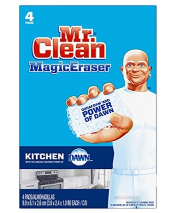 Mr. Clean Magic Eraser Kitchen Cleaning Pads with Durafoam 4 count Packaging May Vary