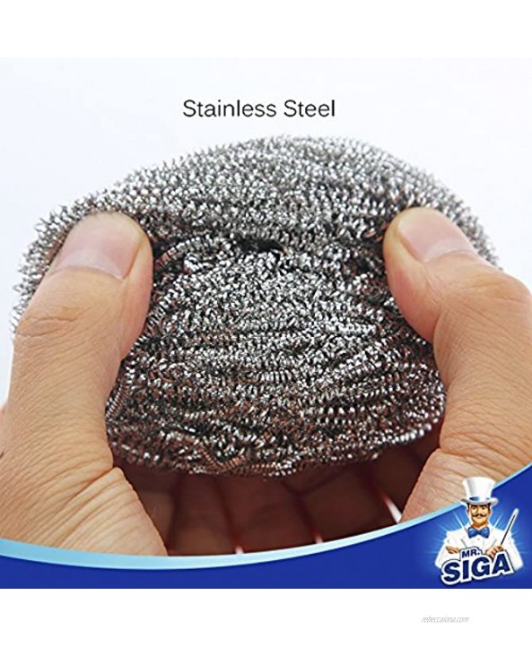 MR.SIGA Stainless Steel Scourer,Pack of 12,30g
