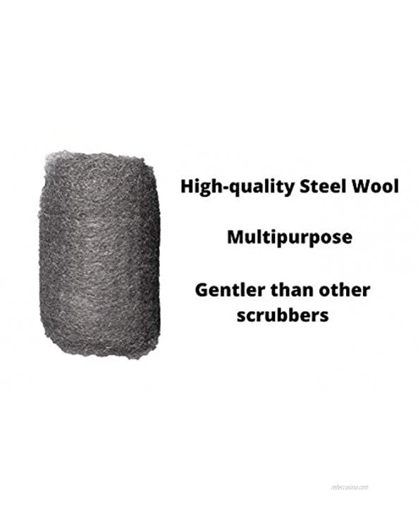 Premium Steel Wool Scrubber for Cleaning Metal Scouring Pads for Tough Cleaning Removes Tough Dirt Grease Oil or Stains 3-Pack
