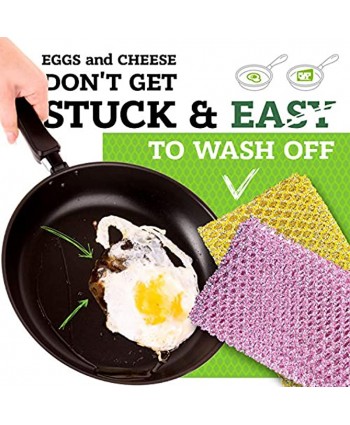 Safe Kitchen dishwashing Set,Non-Scratch Dish Cloth Scrubber Pad 3PK—Non Scratch Scourer and 2 Home scrubbers—Best for Pot and pan Cleaning—Made in Korea