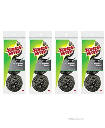 Scotch-Brite Stainless Steel Scouring Pad,3 Count Pack of 4