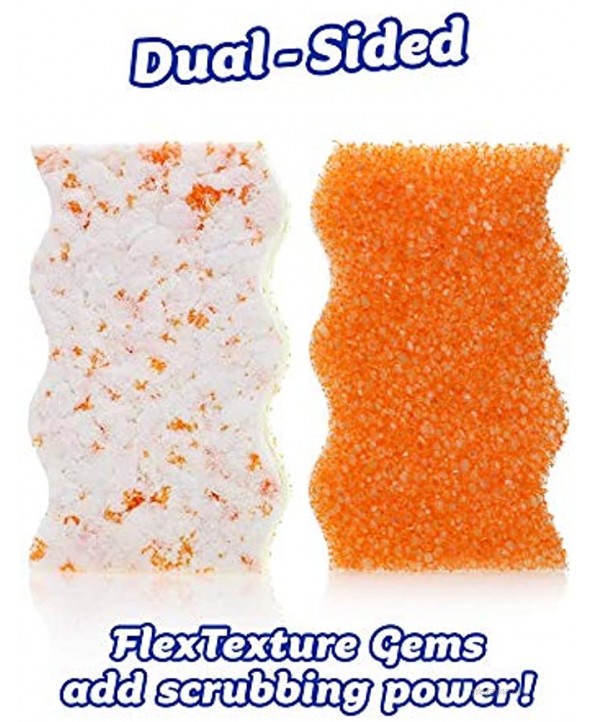 Scrub Daddy Eraser Daddy 10x with Scrubbing Gems Dual-Sided Scrubber and Eraser- Lasts 10x Longer Than Ordinary Melamine Erasers Water Activated Dual Sided Ergonomic Color Code Cleaning- 2ct