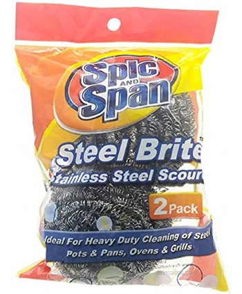 Spic And Span Steel Brite Stainless Steel Scourer 2 ea