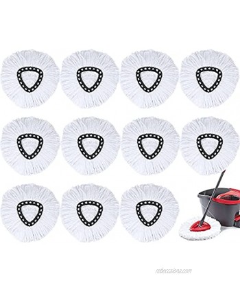 12 Pcs Spin Mop Replacement Heads Dveda Easy Cleaning Microfiber Spin Mop Refill Heads 360 Degree Spin Mop Replacement Heads for Floor Cleaning