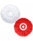 2 Pack Mop Heads Replacements Microfiber Spin Mop Replacement Head Original Thick Fluffy for 360 Spinning Mop Refills Universal Standard Round 6.3 inch Size White and Red