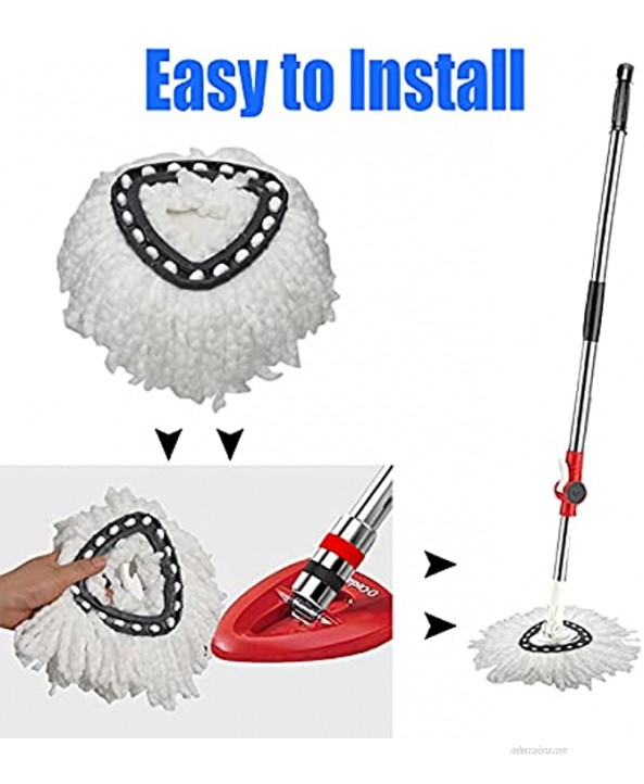 3 Pack Mop Heads Replacements Microfiber Spin Mop Refills Suitable for Spin Mops Easy Cleaning&Extremely Absorbent Spin Mop Replacement Head