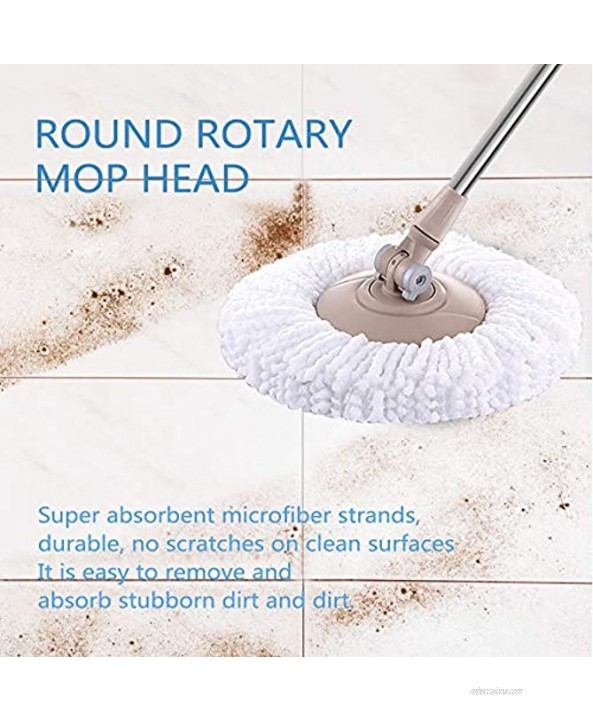 4 Pack Microfiber Spin Mop Replacement Head，Round Shape Standard Size Spin mop Refills for Hurri-can and Other Standard Size Spin Mop Systems
