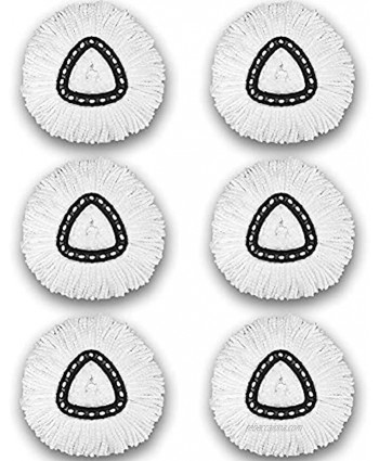 6 Pack Mop Replacement Heads Compatible with Spin Mop Microfiber Spin Mop Refills Easy Cleaning Mop Head Replacement