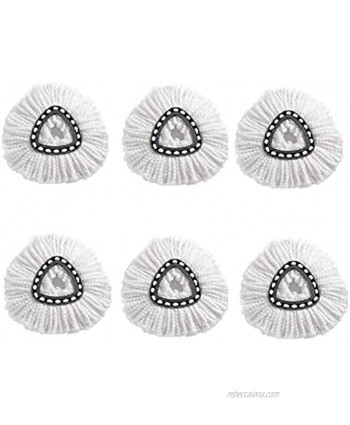 ANBOO 6 Pack Mop Replacement Heads Compatible with Spin Mop Microfiber Mop Refills Easy Cleaning Mop Head Replacement