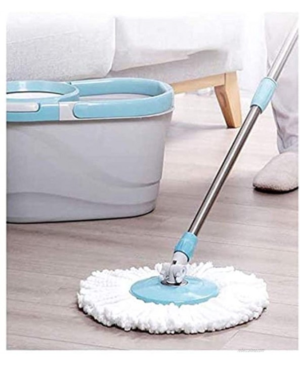 ANSLYQA 6+2 Pcs Spin Mop Replacement Heads 6.3 Inch Diameter Microfiber Mop Refills for EasyWring 360° Spin Mop Include Cleaning Cloths,Round White