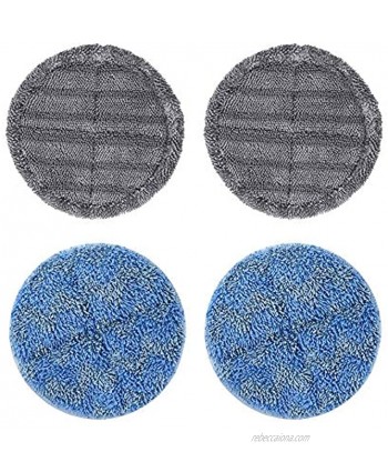 FUNTECK 4 pcs Replacement Mopping Pads for Electric Mop Head Attachment Grey&Blue