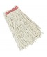 Libman Commercial 974#16 Cut-End Wet Mop Recycled Cotton Blend 14 oz White with Red Headband Pack of 6