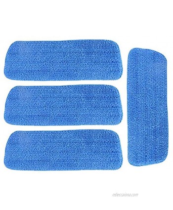 Microfiber Spray Mop Replacement Heads Kueimovi 4-Pack Resuable Mop Replacement Pads for Wet Dry Mops Compatible with Bona Floor Care System Blue