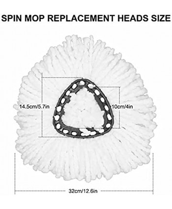 Mop Head Replacement for Microfiber Spin Replacement Mop Head Refills 4 Pack White