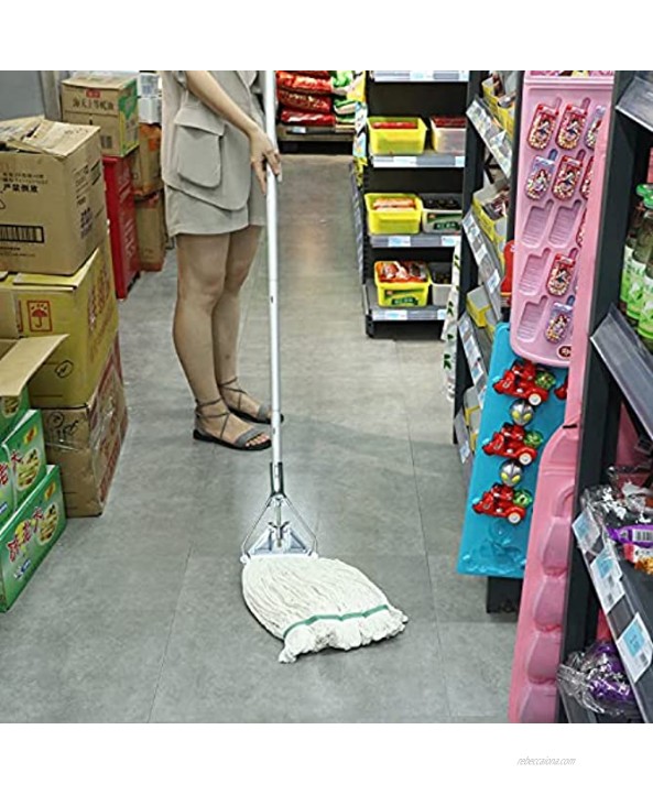 OFO Loop-End String Mop Heavy Duty Commercial Industrial Mop with Extra Mop Head Replacement. Metal Head Mop with 59inch Alluminum Alloy Pole
